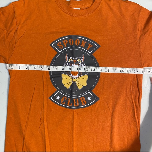 Spooky Club Retro Black Cat Rusty Orange Long Sleeve Tee - Picture 5 of 5